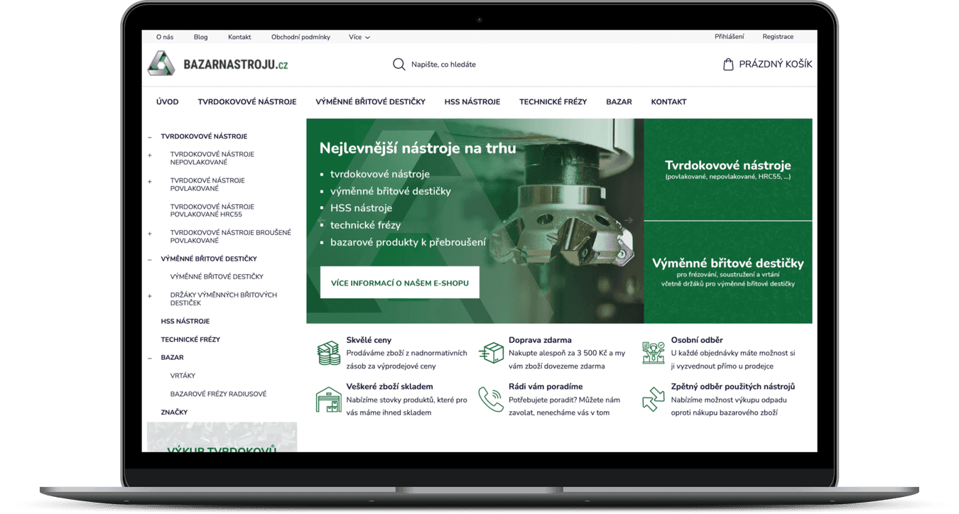 Tvorba e-shopu pro Bazar nástrojů pro B&C Trade