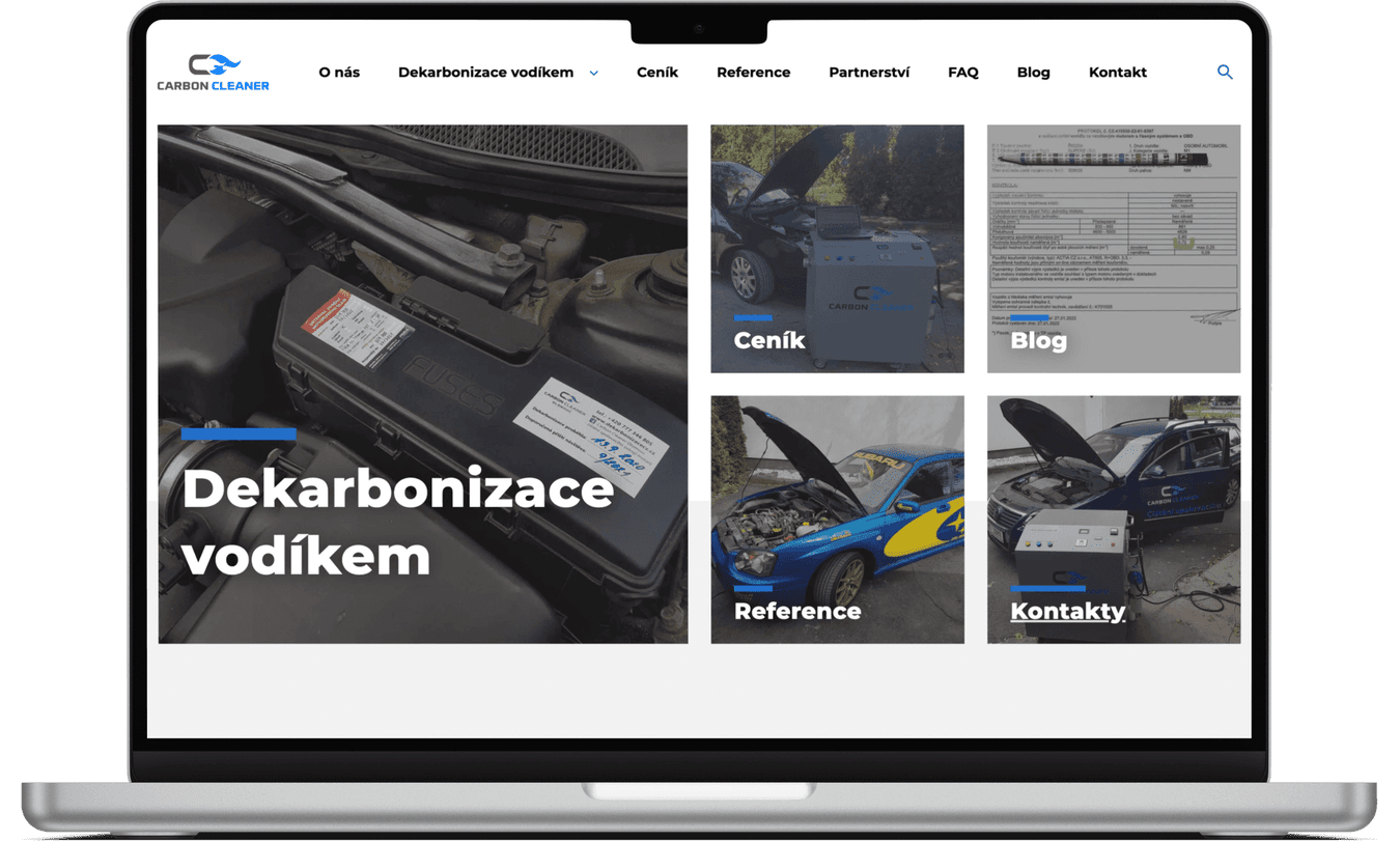 Tvorba webových stránek pro firmu Carbon Cleaner Olomouc