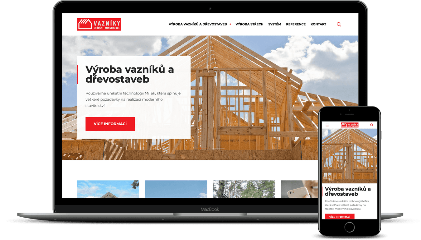 Tvorba webových stránek pro Konstrukce střech Dašice u Pardubic