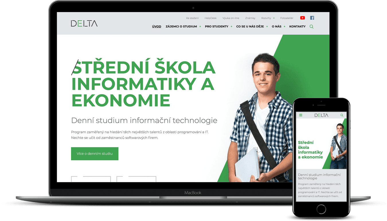 Tvorba webových stránek pro střední školu DELTA Pardubice
