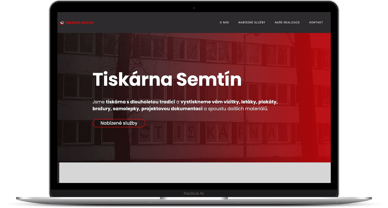 Tvorba webových stránek pro Tiskárna Semtín