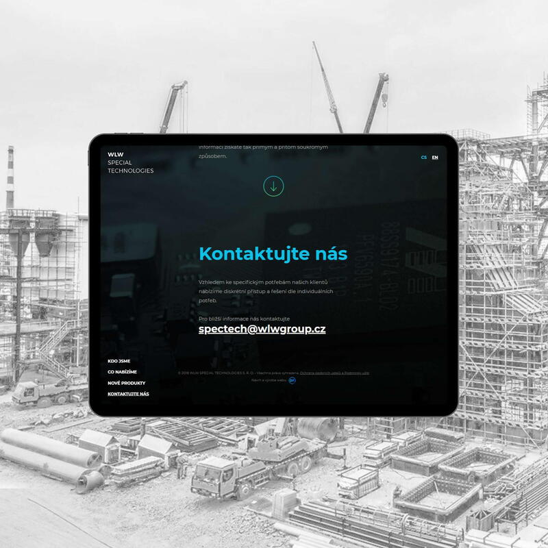 Kontaktní informace na novém webu WLW Spec Tech