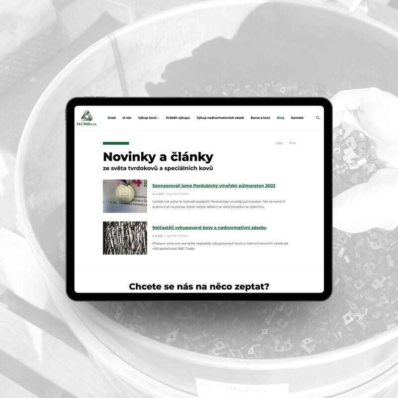 Modul Blog (novinky) na novém webu