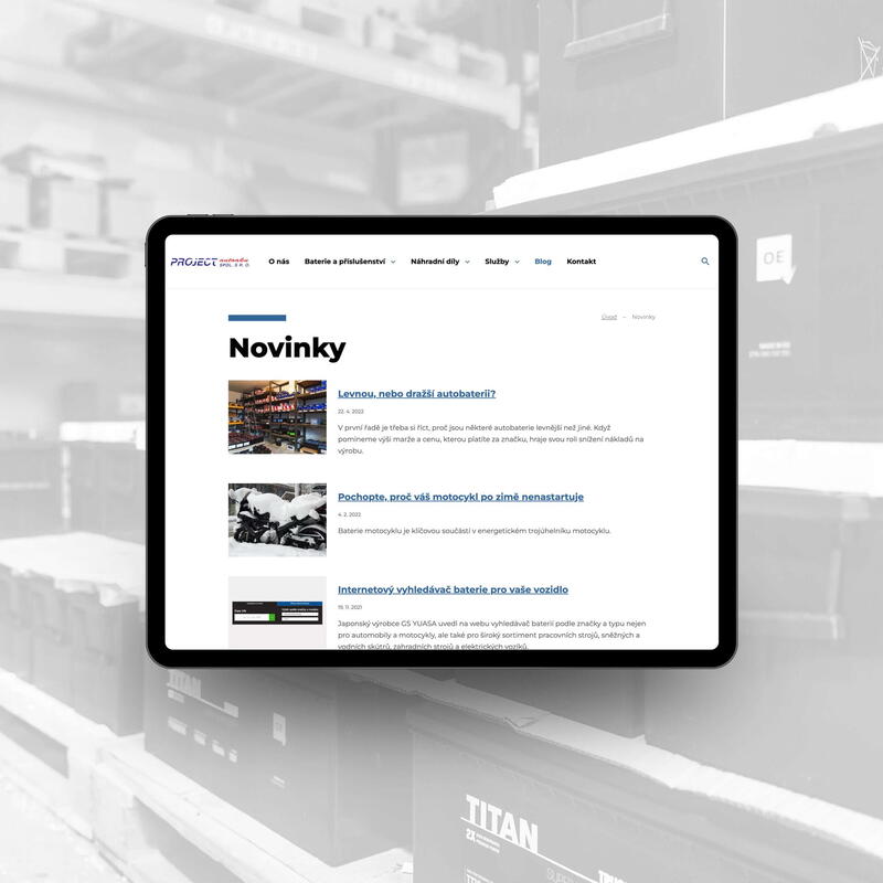 Modul Blog (novinky) na novém webu