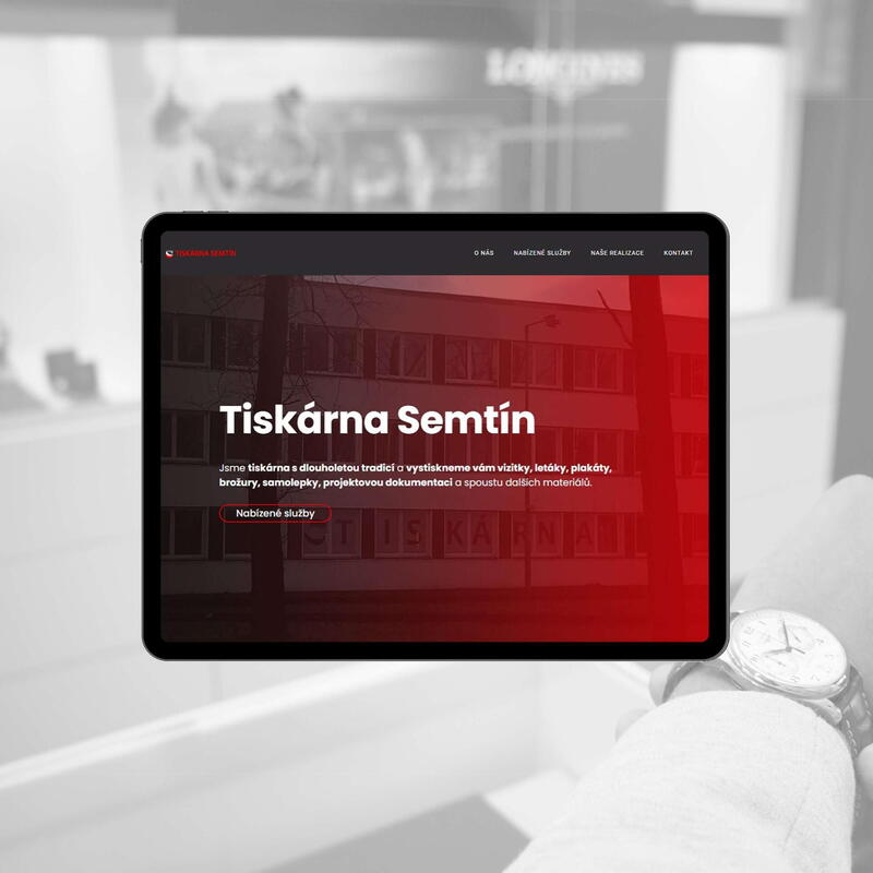 Nový jednostránkový web pro Tiskárna Semtín