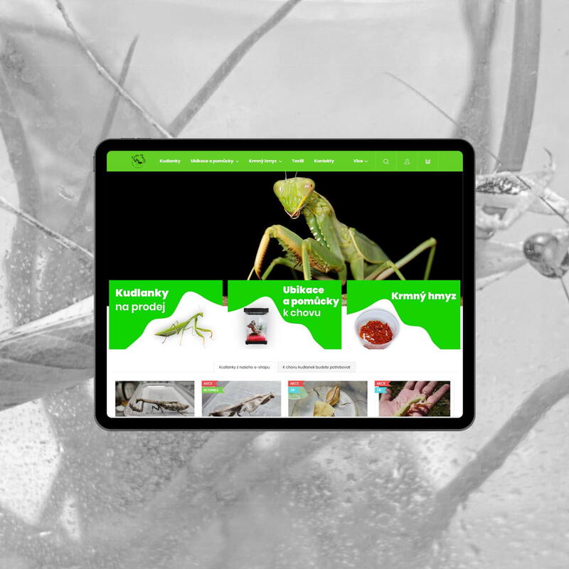 Úvodní stránka e-shopu Cute Mantis na Shoptetu