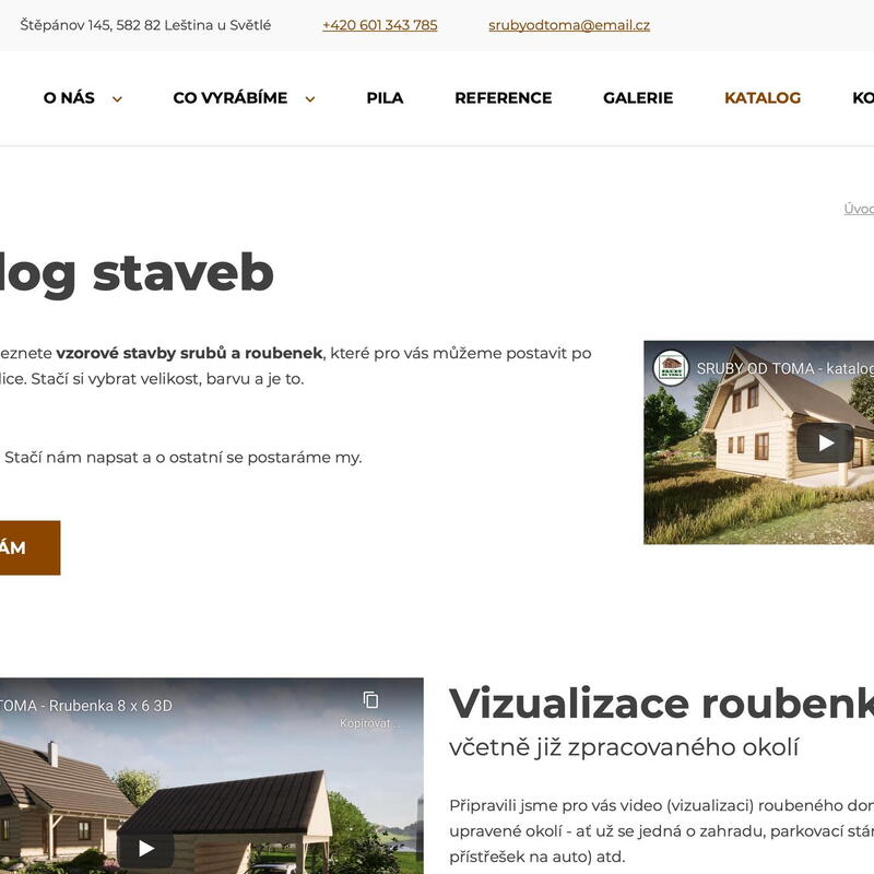 Velmi přehledný katalog staveb na webu Sruby od Toma