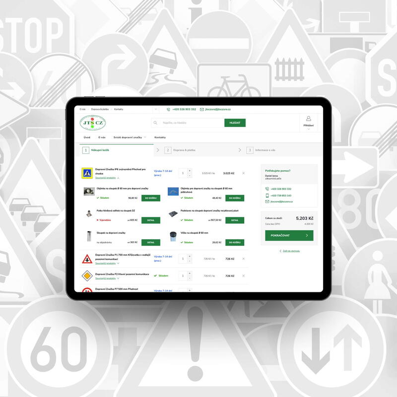 Velmi přehledný objednávkový proces na novém e-shopu