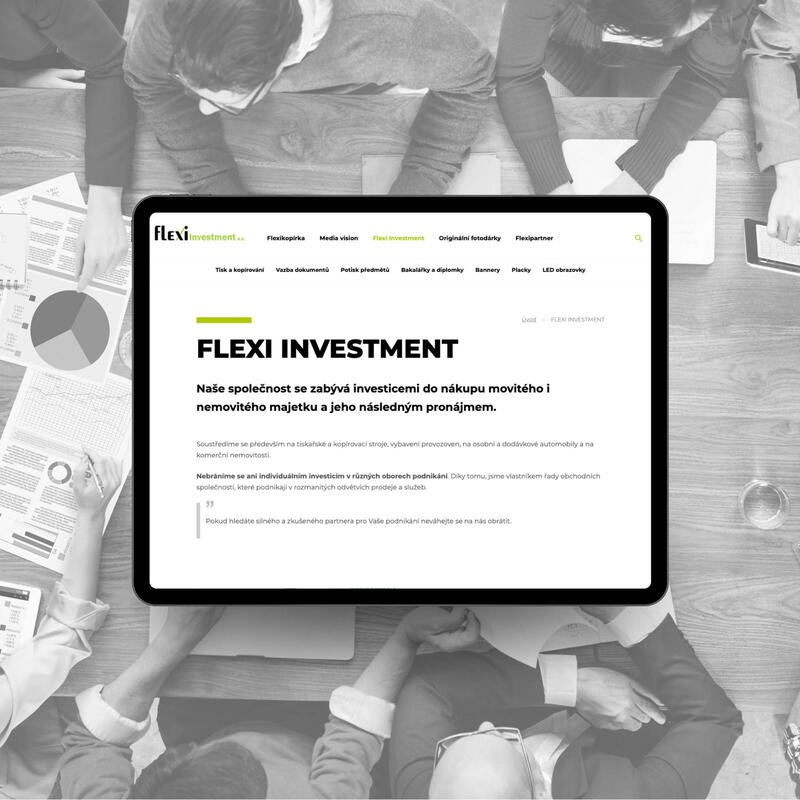 Web mimo jiné prezentuje činnosti dalších firem FLEXI