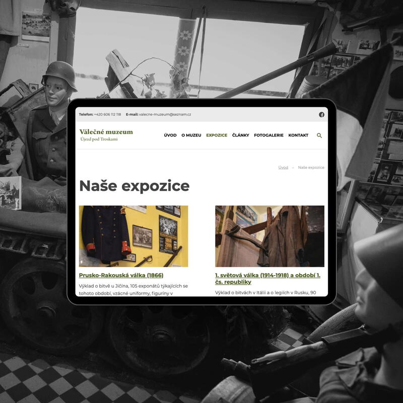 Cílem bylo také na novém webu odprezentovat expozice
