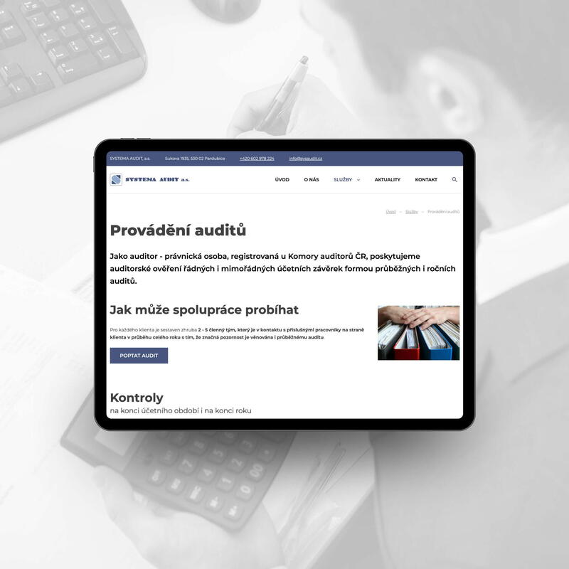 Detailní popis služeb na novém webu