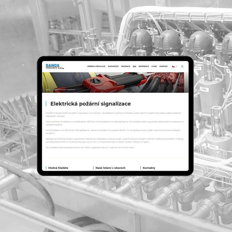 Popis produktů a služeb na novém webu DANOS