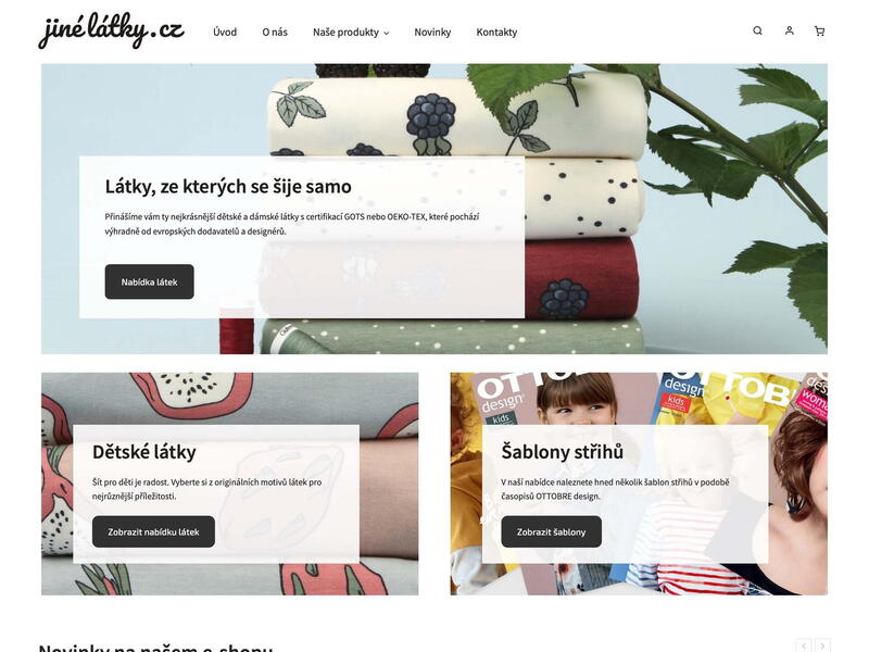 Nový e-shop Jiné látky na Shoptetu s designovou šablonou