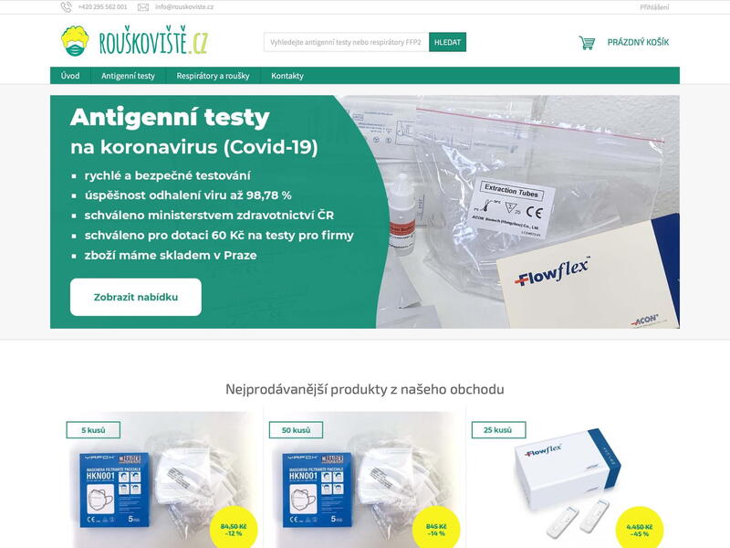 Nový e-shop na Shoptetu pro Rouškoviště během 6 dní
