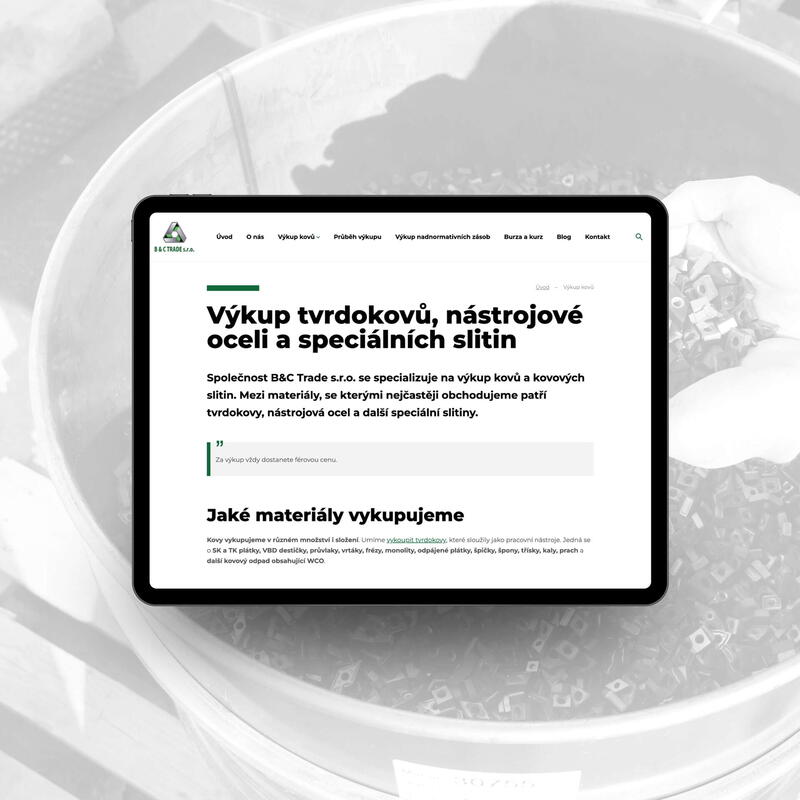 Popis nabízených služeb na novém webu