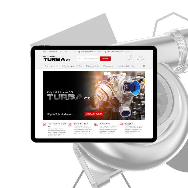 Vzhled nového e-shopu turba.cz na Shoptetu