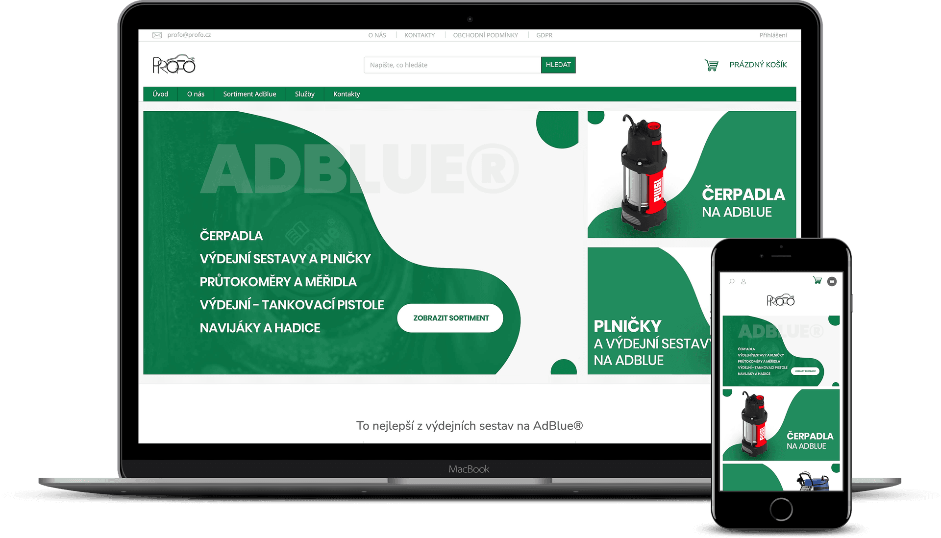 Tvorba e-shopu na Shoptetu Hradec Králové pro PROFO HK