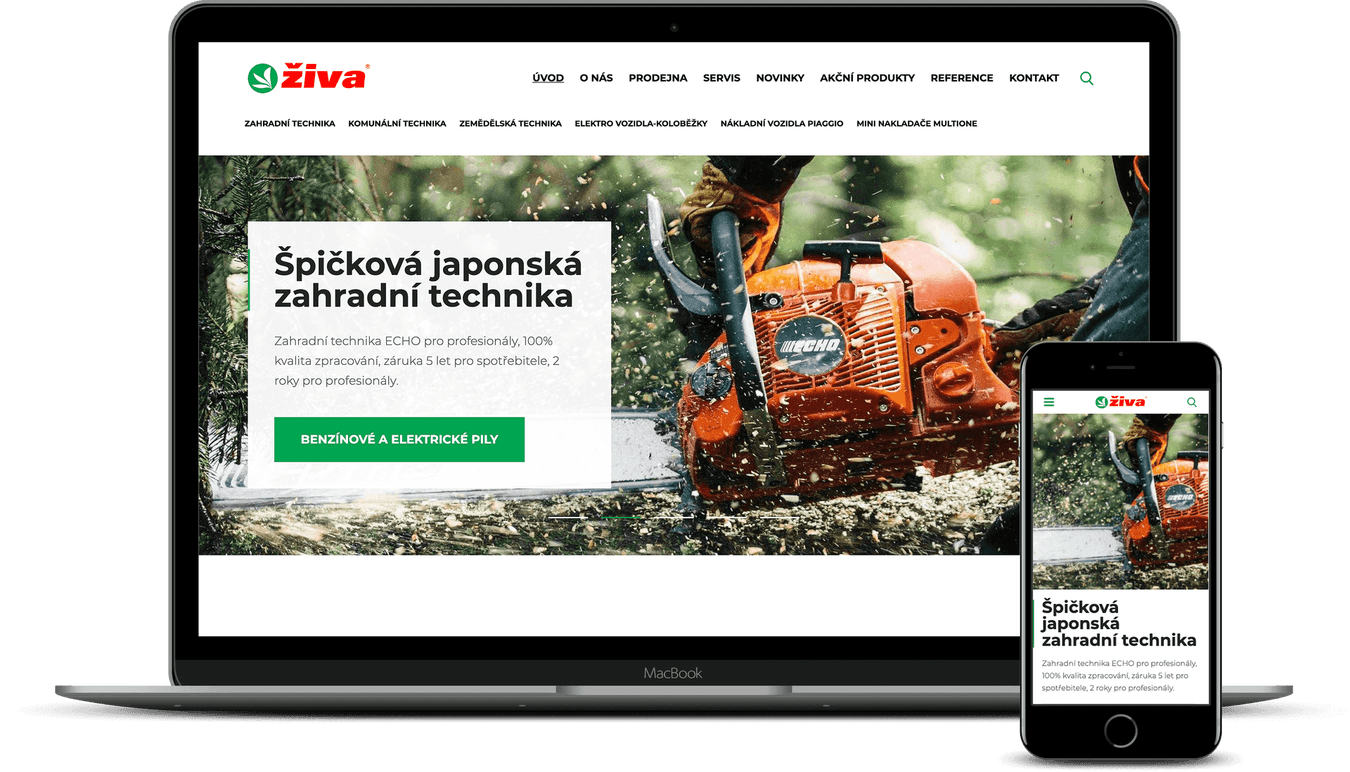 Tvorba webových stránek pro ŽIVA a.s. z Klášterce nad Orlicí