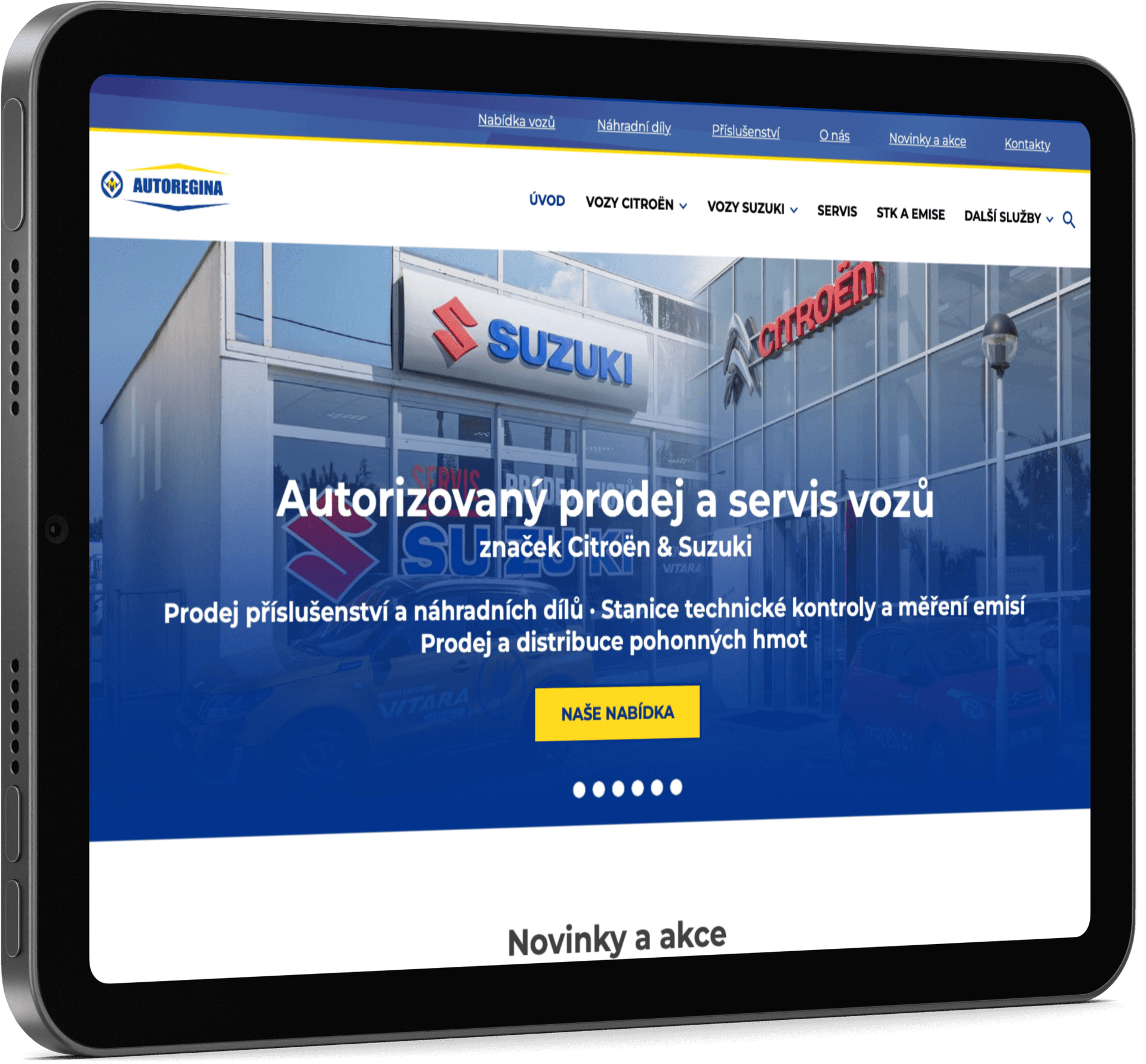 Tvorba webu pro auto-moto firmu Autoregina
