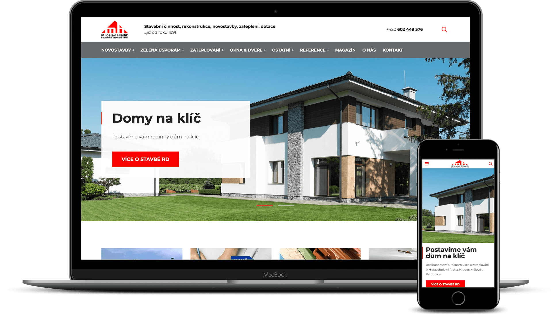 Tvorba webu pro MH stavebnictví z Dašic nedaleko Pardubice